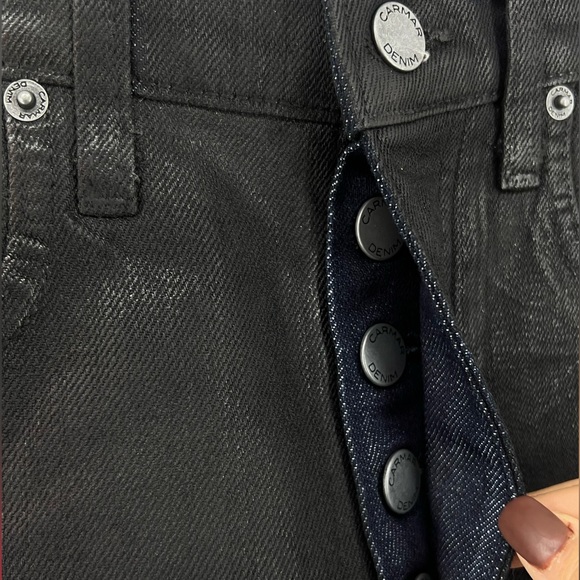 Carmar Titania Fitz Slim Fit High Rise Black Shorts Bird Design 27 Button Fly - Picture 4 of 10